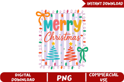 Colorful Merry Christmas Sublimation, ChristmasPng Product Image 5
