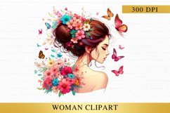 fashion butterfly woman clipart, butterfly woman Product Image 1