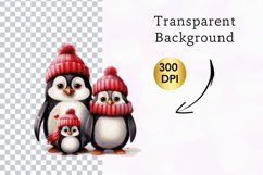 christmas cute penguin clipart, penguin sublimation Product Image 2