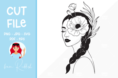 20 Women portraits with flowers,cut file, T-shirt SVG Product Image 5