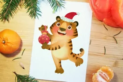 Santa Tiger, Christmas 2022 and New Year clip art Product Image 6