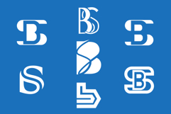 Set Collection of Abstract S B or B S Monogram Logo Product Image 3