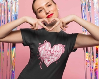 Coquette Bow You Are So Loved SVG PNG | Jesus Valentine PNG Product Image 3