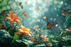 Tropical Butterfly Garden Abstract Background Product Image 1