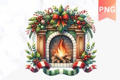 Christmas Fireplace Clipart Bundle - Christmas Sublimation Product Image 6