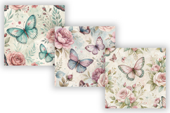 Shabby Chic Butterfly Seamless Patterns, Vintage Floral Product Image 5