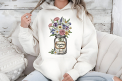 Growing Love PNG, Vintage Floral Mason Jar Sublimation Product Image 5