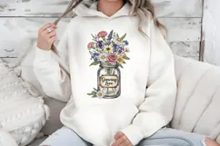 Growing Love PNG, Vintage Floral Sublimation Design Product Image 5