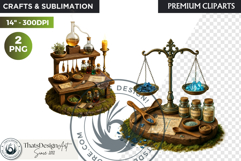 Cosy Witch's Apothecary magic Clipart PNG witchcraft graphic Product Image 1