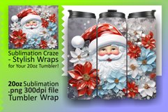 Christmas Elegance: 3D Santa Claus Tumbler Wrap Design Product Image 1