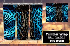 3D Cheetah Glitter Sublimation Tumbler Wrap 20oz Product Image 1