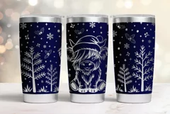 20 oz Tumbler laser svg|Christmas Baby Highland Cow wrap Product Image 5