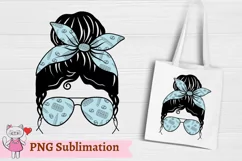 Nurse Mom Life png Sublimation Design, Messy Bun Life PNG Product Image 2