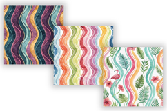 Wavy Hand Drawn Stripe Digital Paper, Seamless Bright Summer Product Image 5