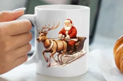 Christmas Sleigh Sublimation Clipart, Christmas PNG Product Image 5