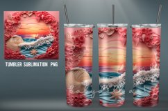 3D Seashell Beach Tumbler | 3D Tumbler Wrap Product Image 5