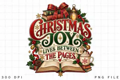 Christmas Joy Lives Between the Pages PNG, Christmas Books Product Image 2