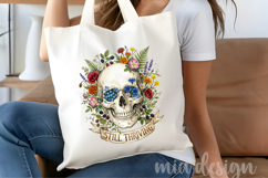 Still Thriving PNG Floral Skull Gothic Botanical Sublimation Product Image 5