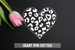 Leopard Heart SVG Cut File, Heart Vinyl Decal SVG Product Image 1