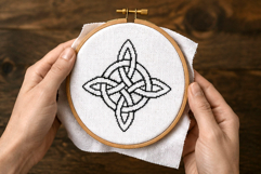 Cross stitch Celtic knot 4 point black ornament Nordic embro Product Image 5
