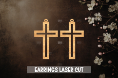 24 Cross Earrings Laser Cut SVG I Christian Cross Earrings Product Image 6