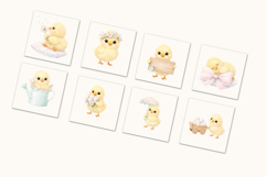 Easter Chicks Watercolor Clipart Set Product Image 5