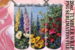 Floral Oil Paint Pattern on Tumbler - Sublimation Product Image 1