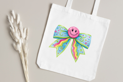 Neon Retro Smiley Coquette Bow Clipart Product Image 4