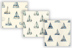 Sailboat Digital Paper Pack, Coastal Sailing Seamless Product Image 4