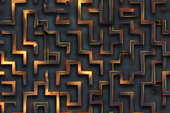 Golden 3D Geometric Maze Labyrinth Background Product Image 1