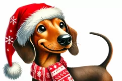 Dachshund Christmas Png, Cute Pet Sublimation Graphics Product Image 6