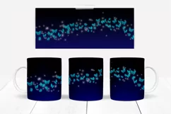 Butterfly Mug Wraps 10 Colours PNG & JPG Seamless pattern Product Image 10
