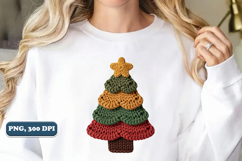 Crochet Yarn Christmas Tree PNG, Christmas tree PNG Product Image 5