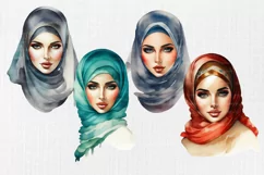 Arabic clipart, Muslim clipart, Arab woman clipart 19 PNG Product Image 3