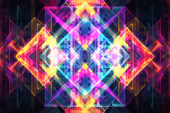 Neon Geometric Prism Kaleidoscope Background Product Image 1