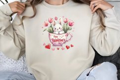 Valentines Day Bunny Cups Clipart PNG Product Image 1