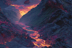 Volcanic Lava Flow Mountain Valley Background Product Image 1