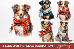 Christmas Cold Weather Dogs Sublimation Clipart Product Image 1
