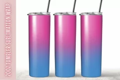 Pink Blue Ombre 20oz Skinny Coffee Tumbler Wrap Product Image 1