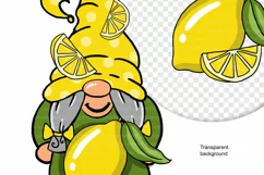 Watercolor family of gnomes with lemon Product Image 3