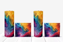 Neon Tumbler Sublimation, Fluid Art Tumbler Wrap Design Product Image 5