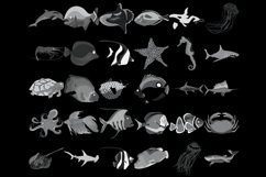 Cartoon Sea Animals Set 3 Procreate Brush Stamps, 30 Sea Product Image 5