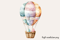Cute Aqua Easter Watercolor Clipart Bundle PNG Product Image 9
