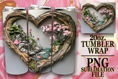 Nature's Embrace: Wooden Heart Tumbler Product Image 1