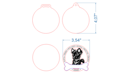 Dog Medal Chihuahua SVG laser cut files for Glowforge Product Image 4