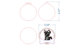 Dog Medal Chihuahua SVG laser cut files for Glowforge Product Image 4
