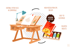 Art Supplies Clipart Bundle | Artist Toolkit Product Image 5