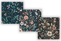 Dark Cottagecore Floral Seamless Pattern Bundle | Vintage Product Image 5