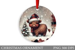 Highland Cow Christmas Ornament. Christmas Ornament Design Product Image 1