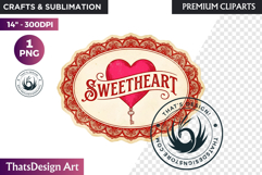 Vintage Valentine Day Labels and Romantic Heart Tags Product Image 1